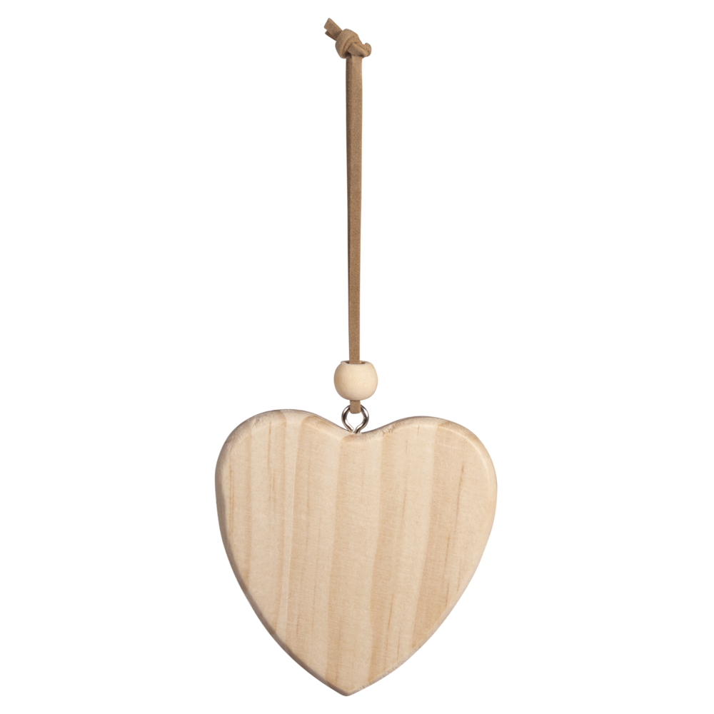 Houten hanger hart, 7cm ø - Afbeelding 1