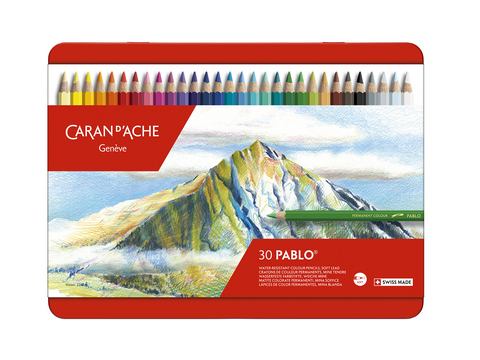 Caran d'Ache Pablo Kleurpotloden Metalen doos, 30 kleurpotloden