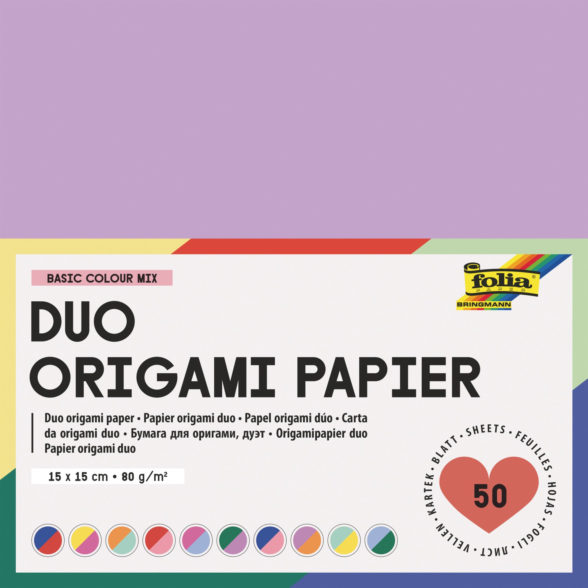 Folia Origami Vouwblaadjes Multicolor 15x15 cm – 100 vellen creatief plezier