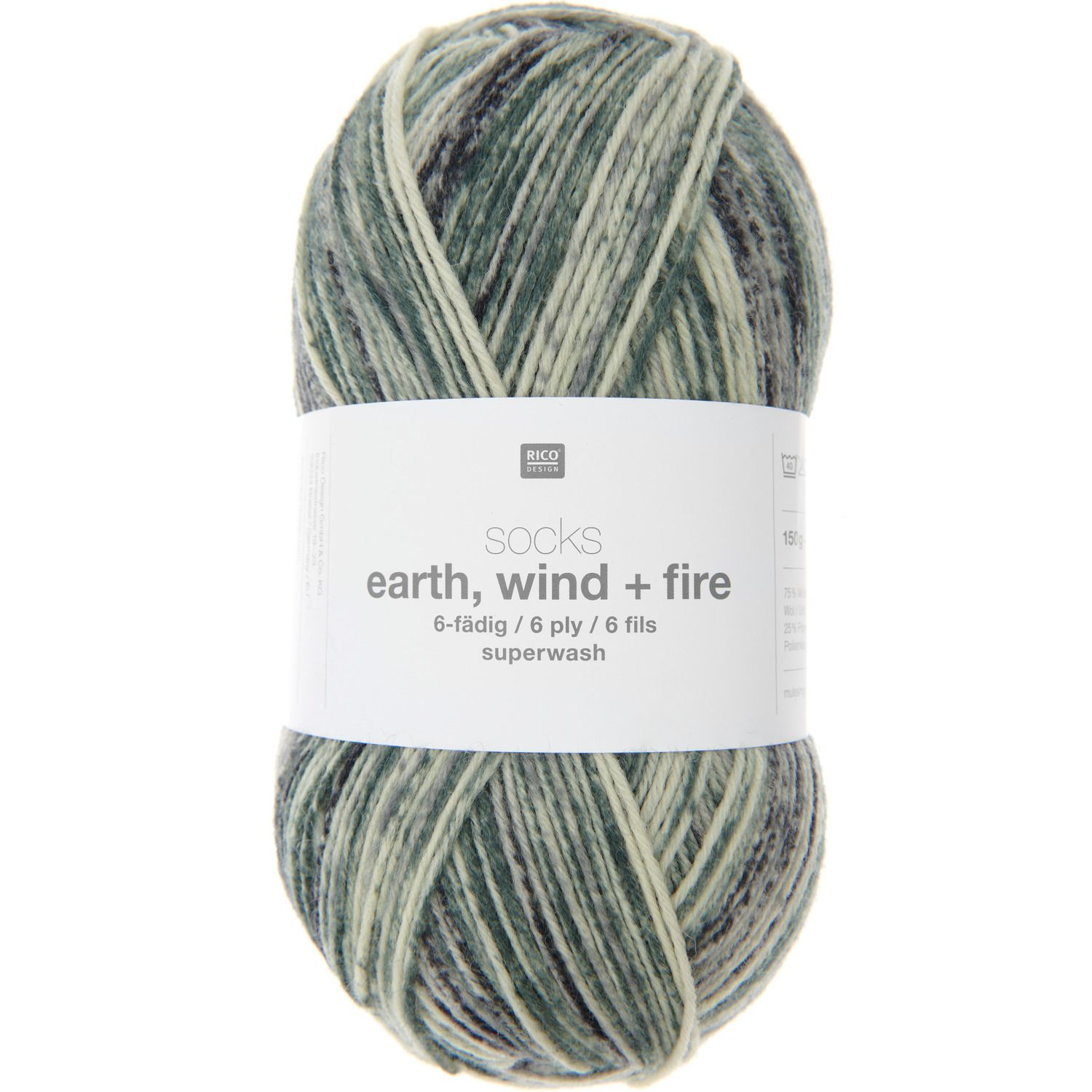RICO Socks Earth, Wind + Fire 6 Kleurig Sokkenwol - Keuze uit diverse kleuren