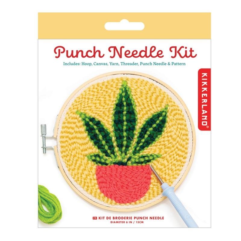 Kikkerland Punch Needle Kit/Set Plant Diameter: 15cm - Afbeelding 1