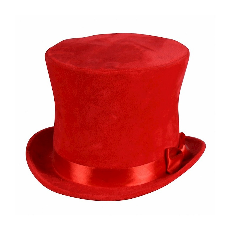 Hoge Hoed Luxe Fluweel Rood mt. 59/60