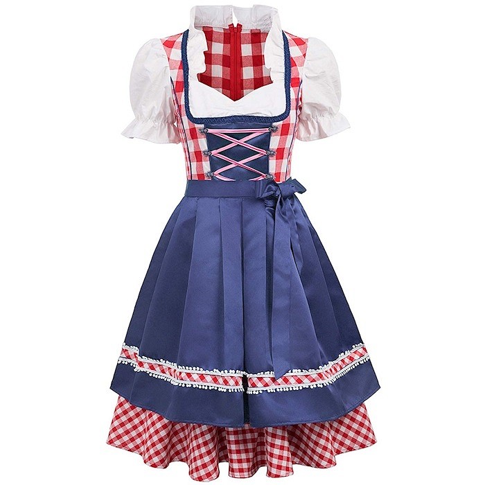 Dirndl Jurk Edelweiss Rood/Wit - Afbeelding 1
