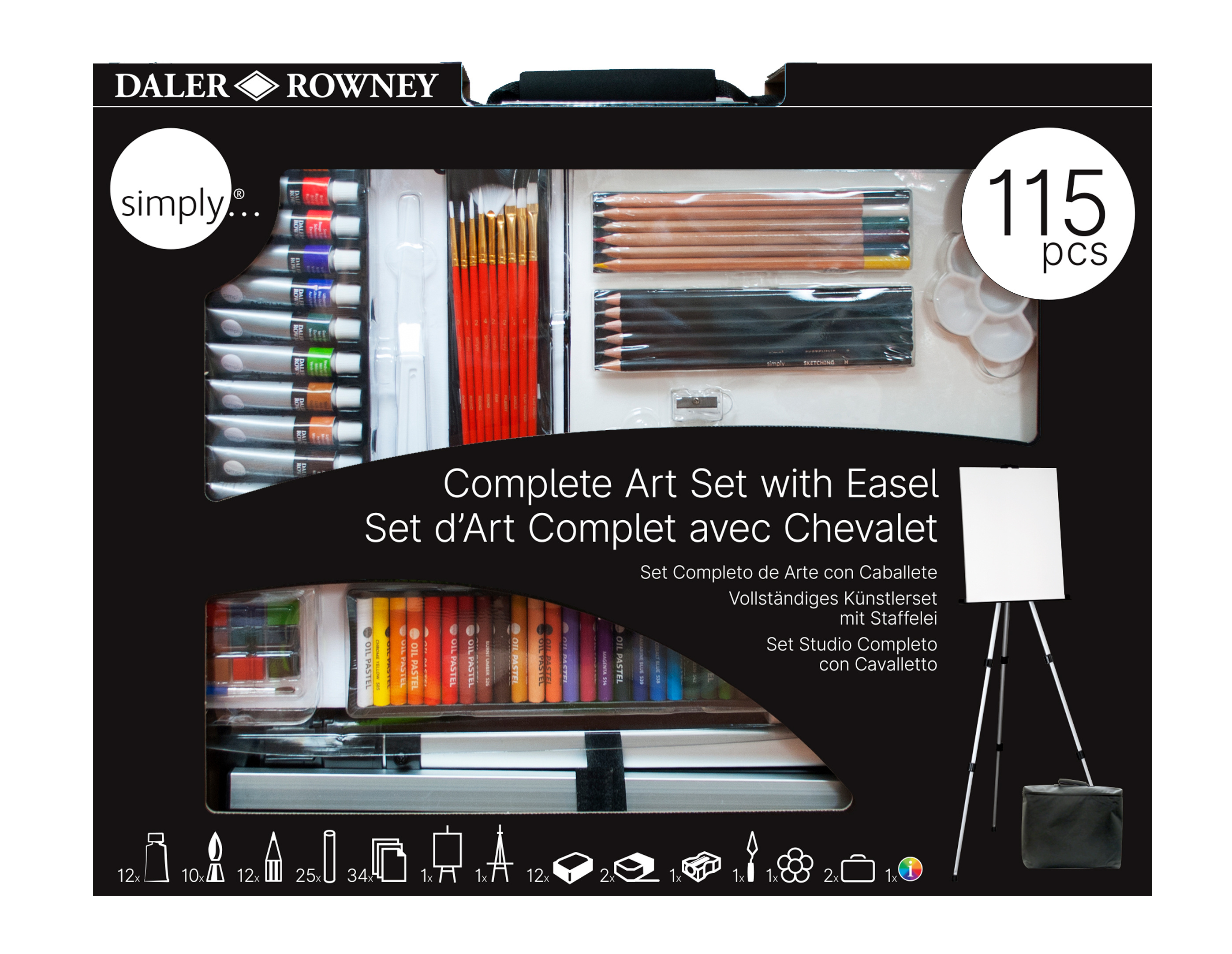 Daler Rowney Simply Complete Art Set Met Ezel 115 Delig