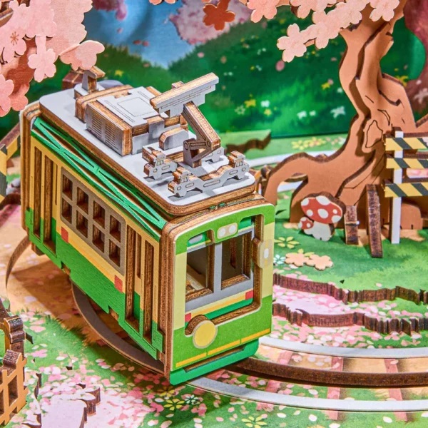 AB DIY Robotime, Music Dreamer TV Sakura Dreamy Tour, 24,3 x 18,5 x 36cm - Afbeelding 1