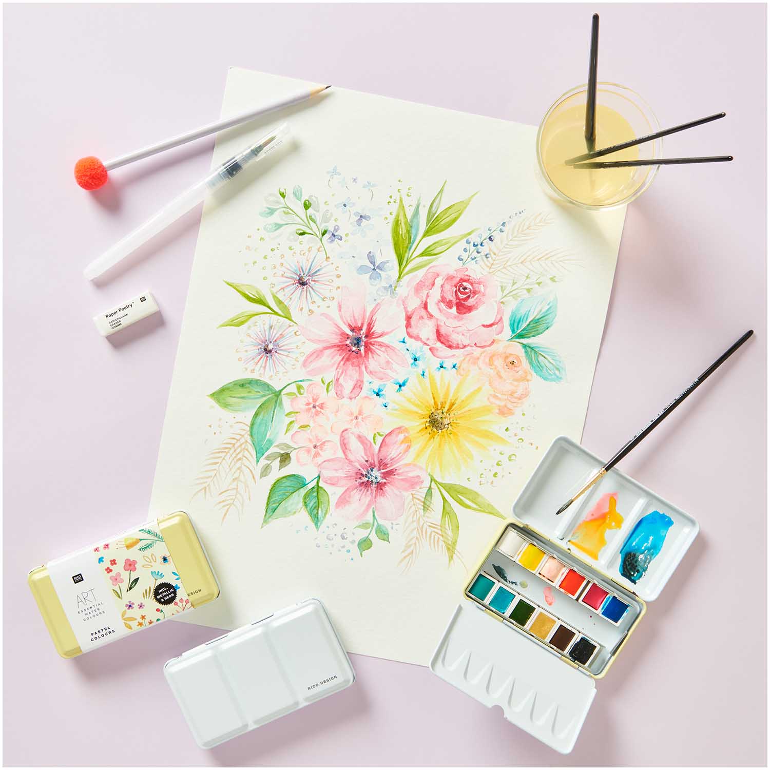 ART ESSENTIAL AQUARELVERF, PASTEL KLEUREN - Afbeelding 4