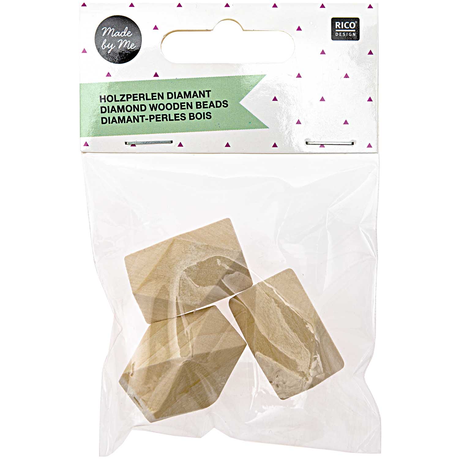 DIAMANT VORMIG HOUTEN KRALEN, LARGE - Afbeelding 2