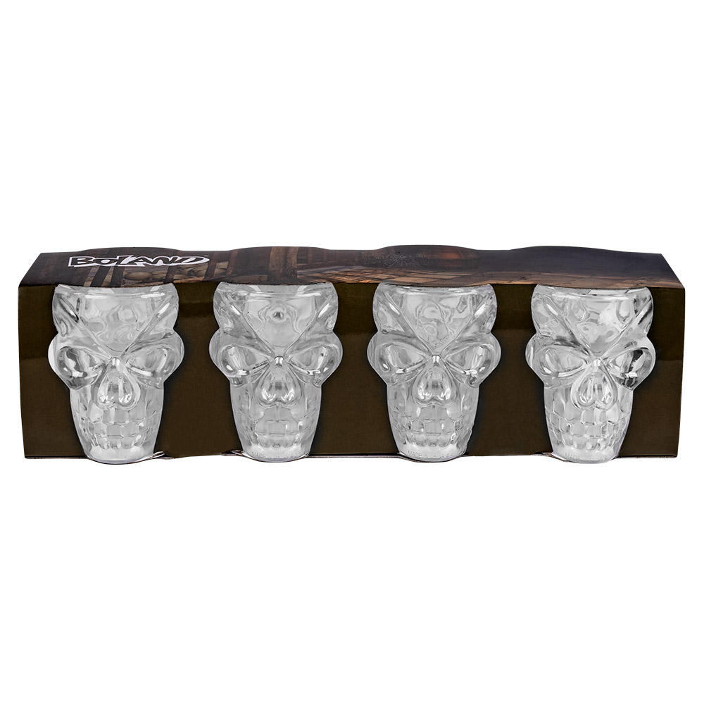 Set 4 Plastic shotglaasjes Schedel (50 ml) - Afbeelding 2