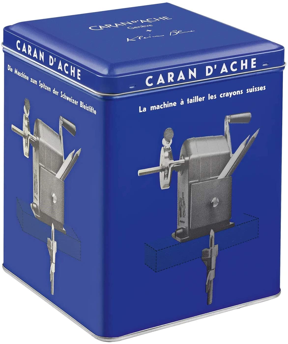 Caran d'Ache + Klein Blue Metalen Blauwe Punstenslijper - Afbeelding 3