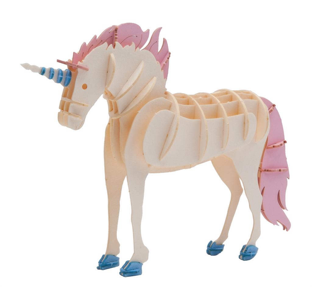 Fridolin 3D Papierpuzzel Eenhoorn +/- 11cm