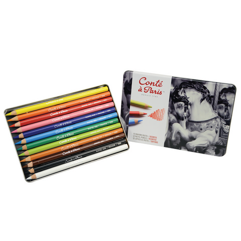 Conté à Paris Pastelpotloden Set assorti 12 stuks