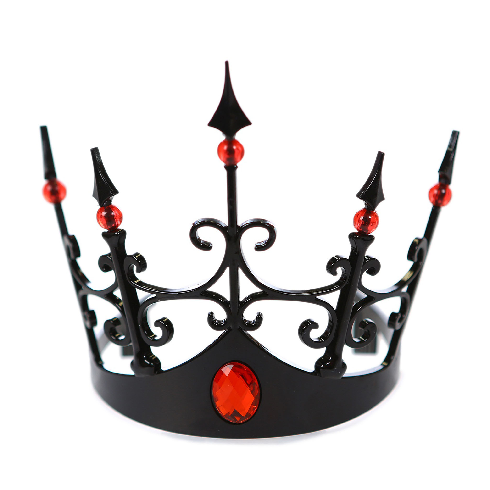 Zwarte tiara Met Rode Stenen Evil Queen - Afbeelding 1