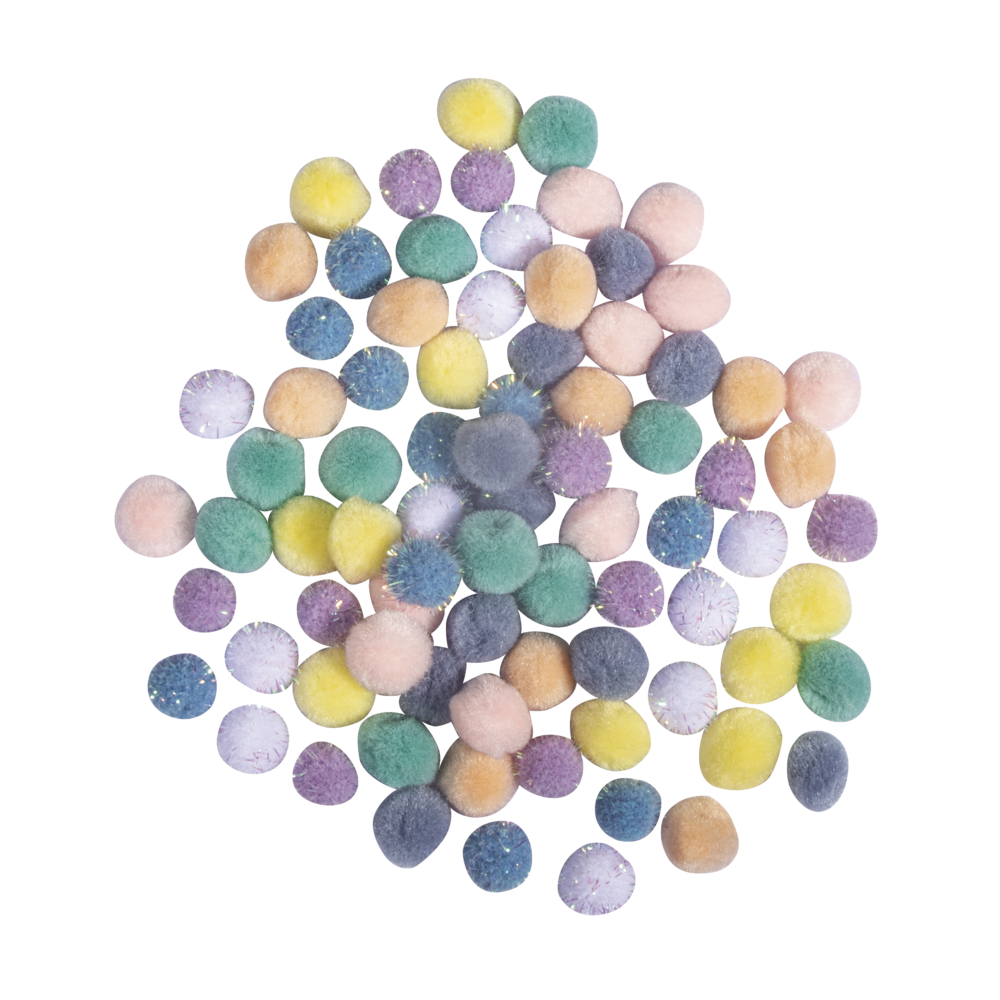 Rayher Pompon Mix 15 mm – Kleurrijke Knutsel Pompons 80 Stuks
