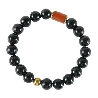 Armband, natuursteen, zwart