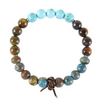 Armbandset, natuursteen, bont