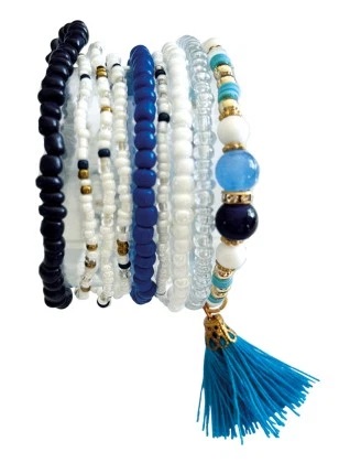 DIY armband set, wit-blauw