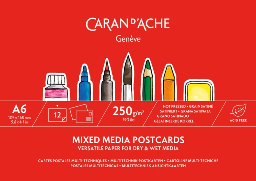 Caran d'Ache Briefkaart multi techniques papierblokje A6