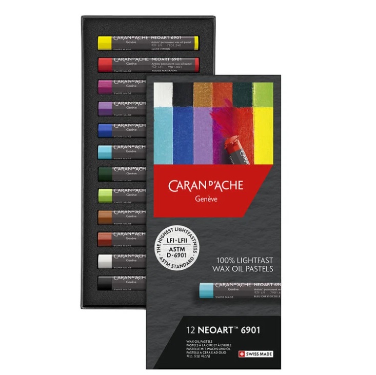 Caran d'Ache Genève 12 Neoart Was Oliepastels 100% Lichtecht