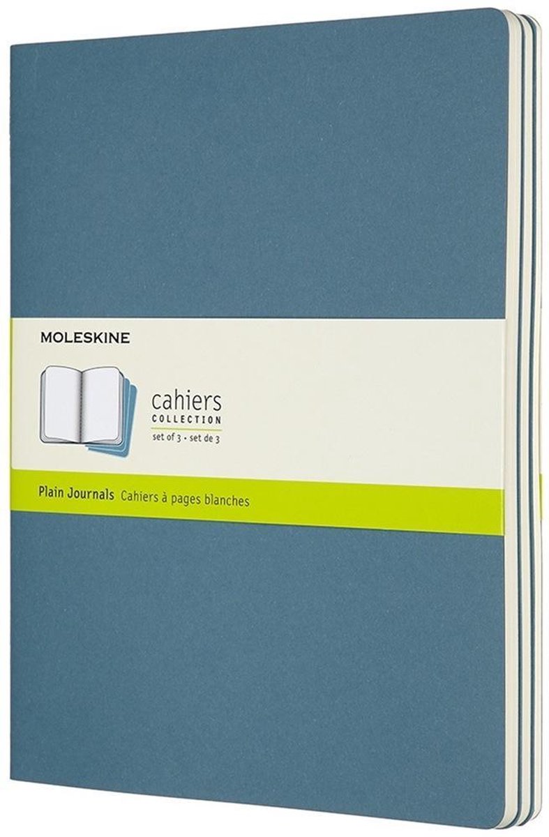 Moleskine Cahier Journals XL Plain Brisk Blue 19x25cm 3st. 
