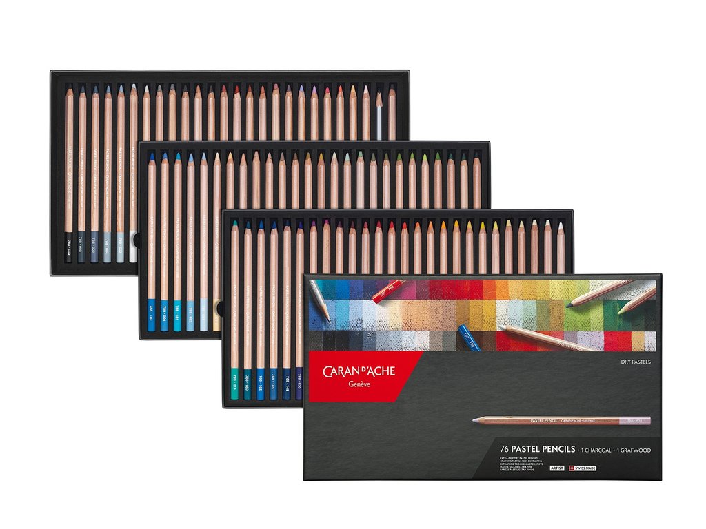 Caran d'Ache Pastel Potloden doos met 76 kleuren
