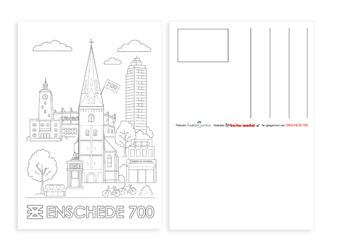 Enschede 700 Faber Castell Kleurpotloden Set Met Ansichtkaart Enschede - Afbeelding 2
