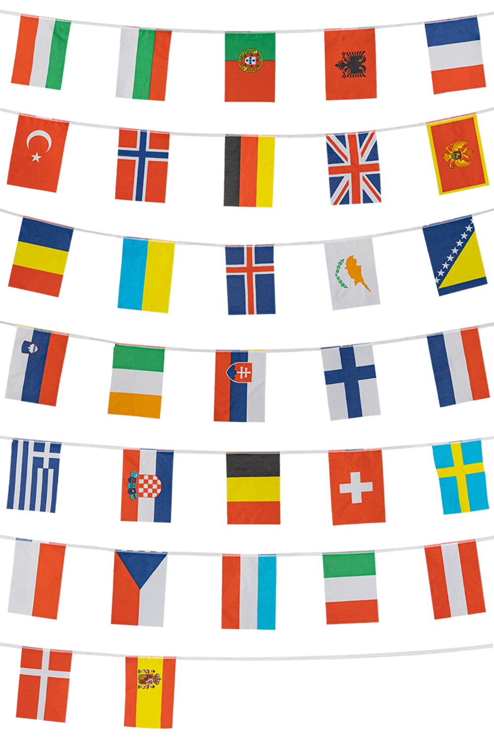 Vlaggenlijn Internationaal 9 mtr polyester 