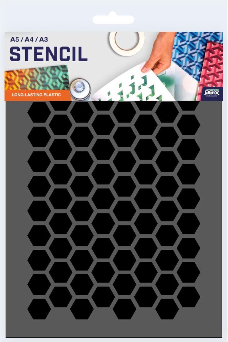 A4 Stencil Sjabloon Hexagons