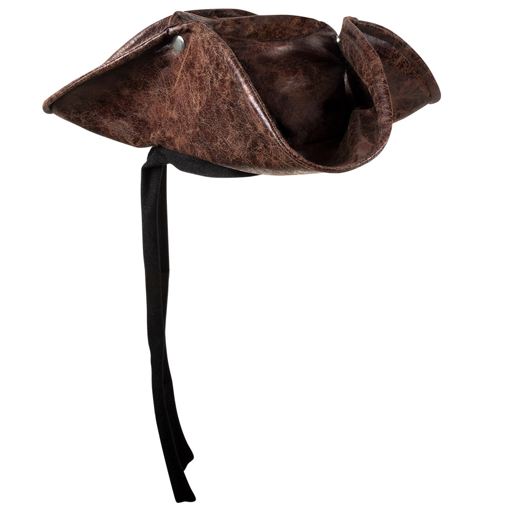Piratenhoed imitatieleer bruin - Afbeelding 2