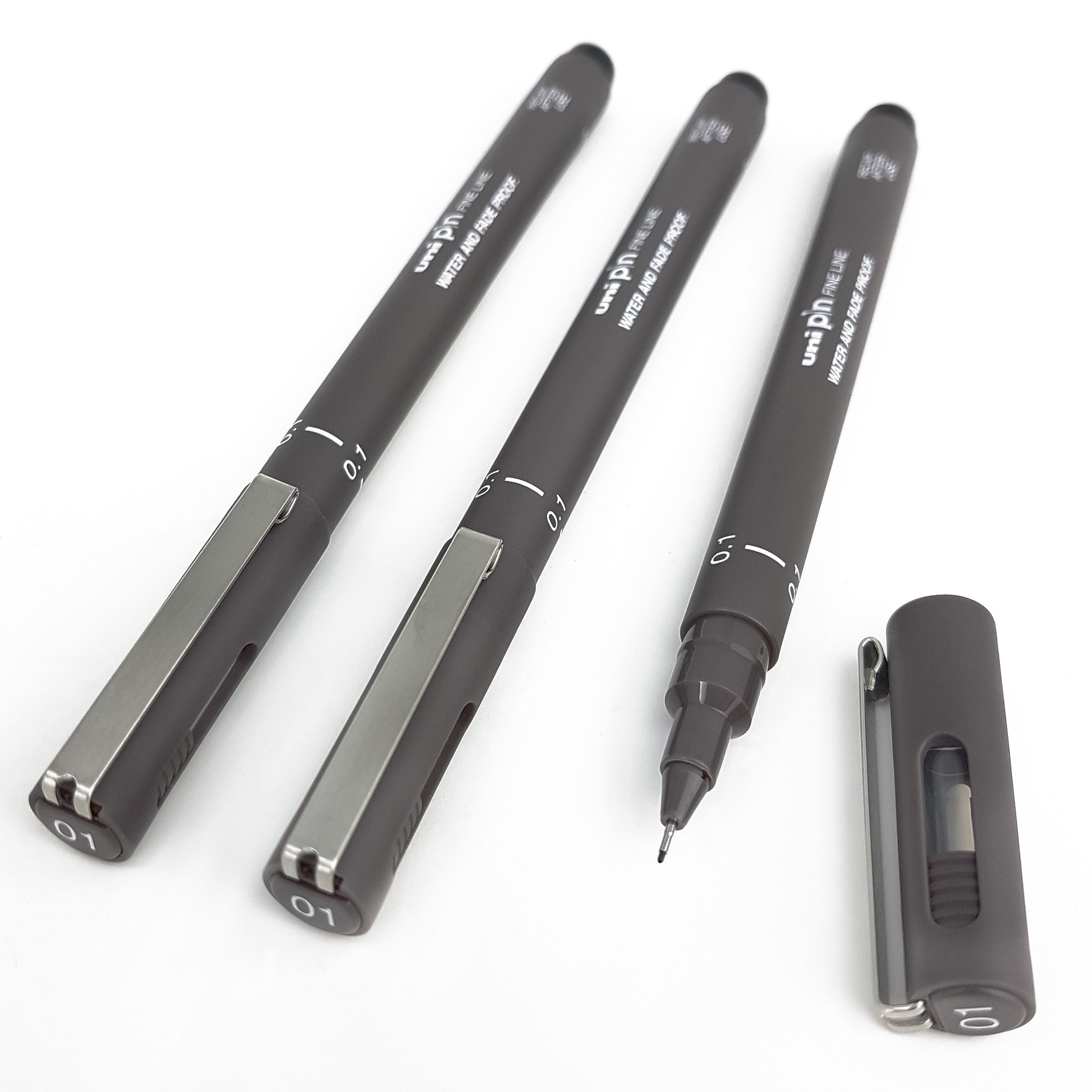 UniPin Fineliner Grijs voor technische toepassingen 0,1 mm, Donkergrijs - Afbeelding 2