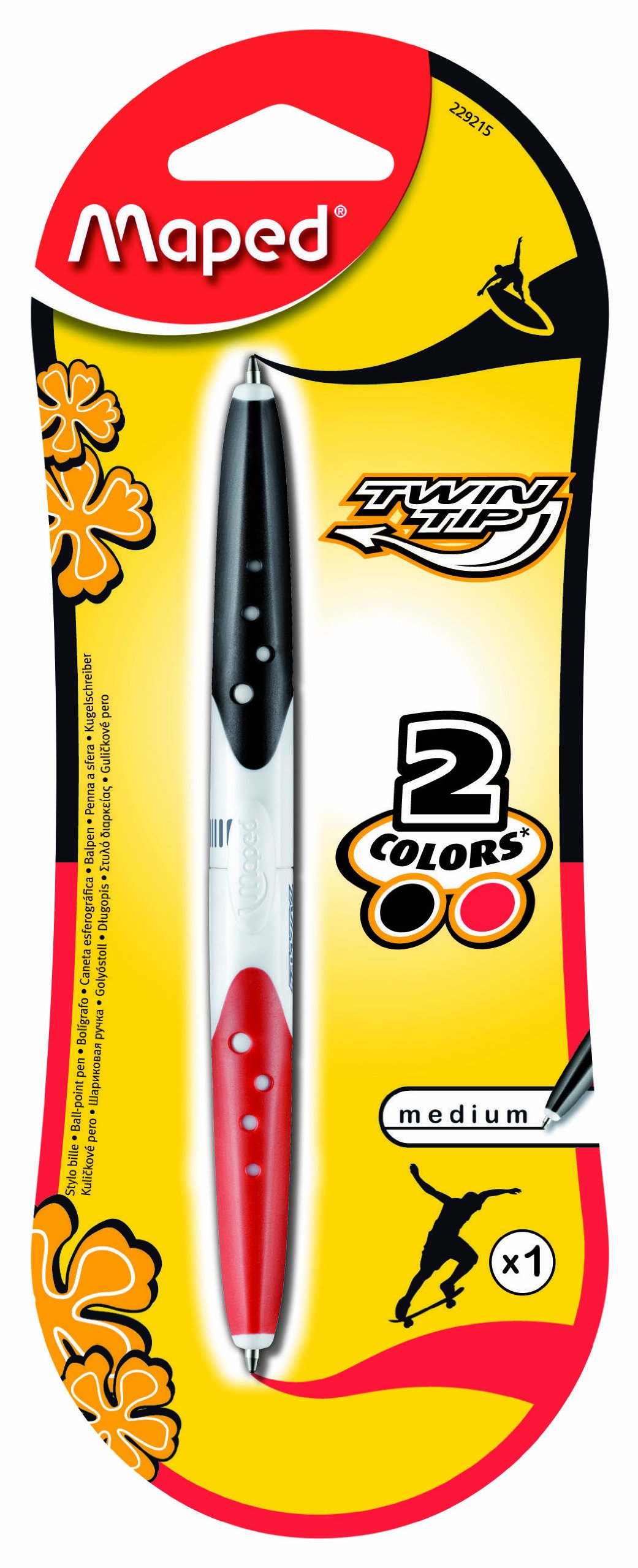 Maped TWIN TIP balpen 2 kleuren Zwart/Rood