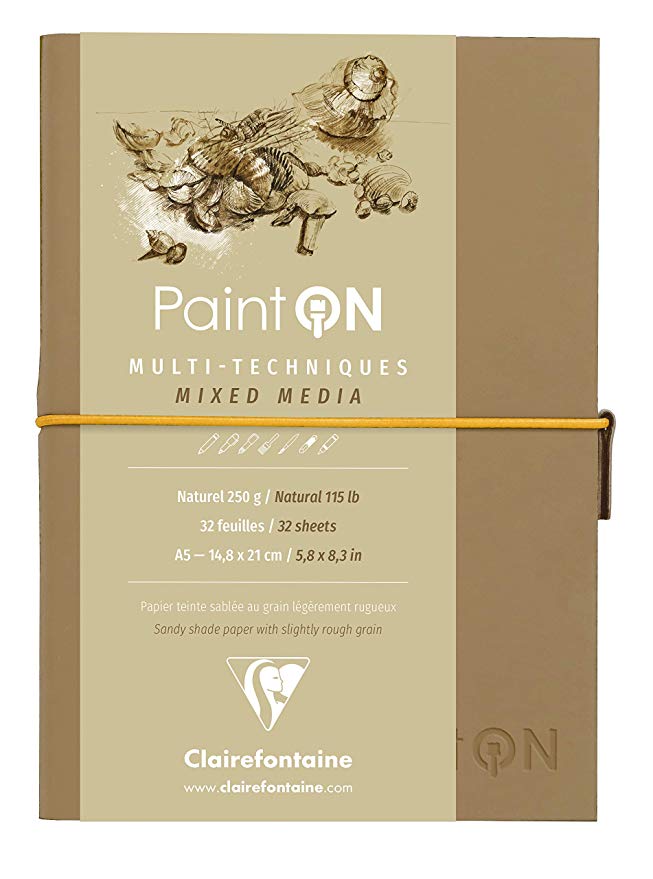 Paint'On A5 double PU sewn book + elastic 250g 32 sheets natural