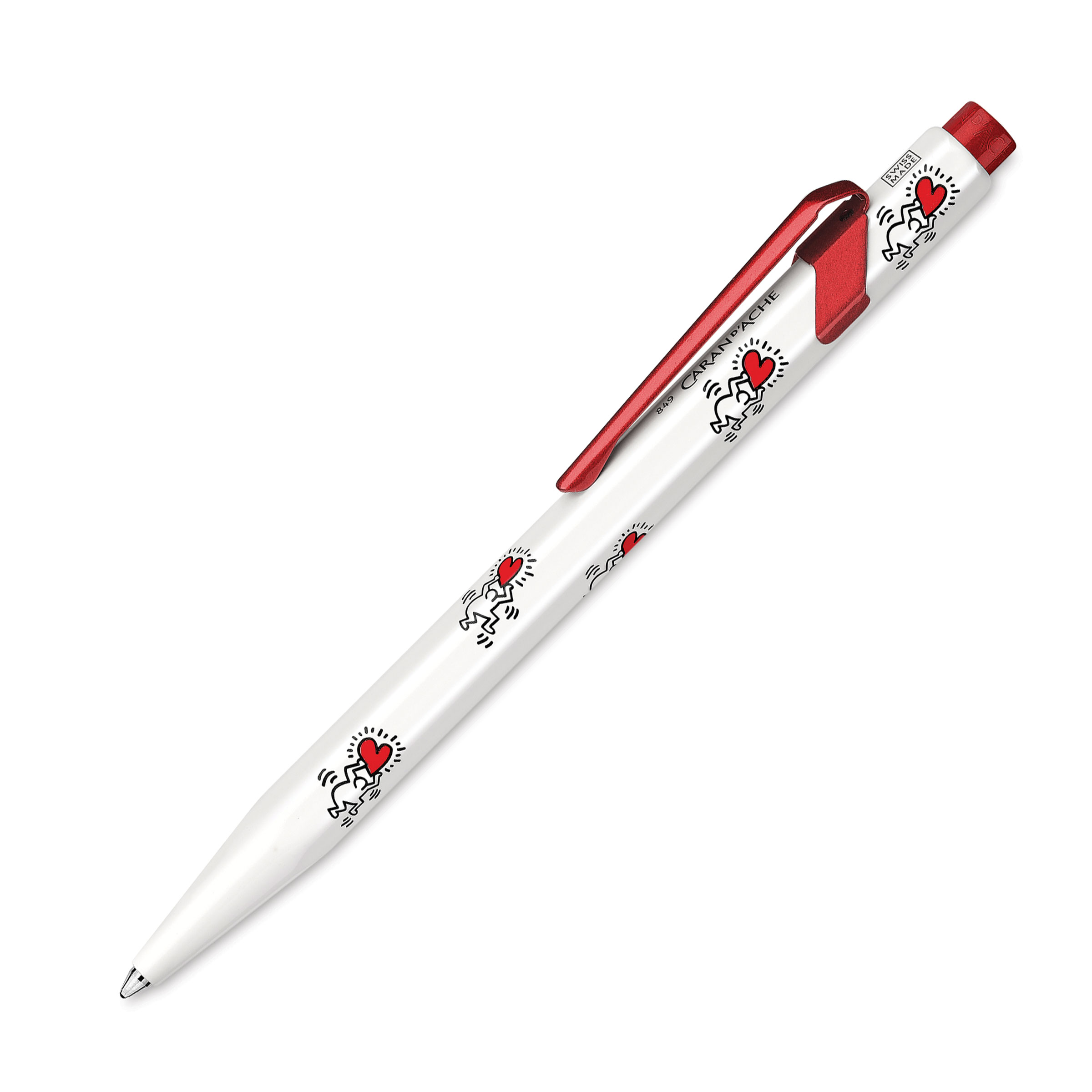 Caran d'Ache Genève Keith Haring Speciale Editie Metalen Balpen 849 Wit - Afbeelding 1