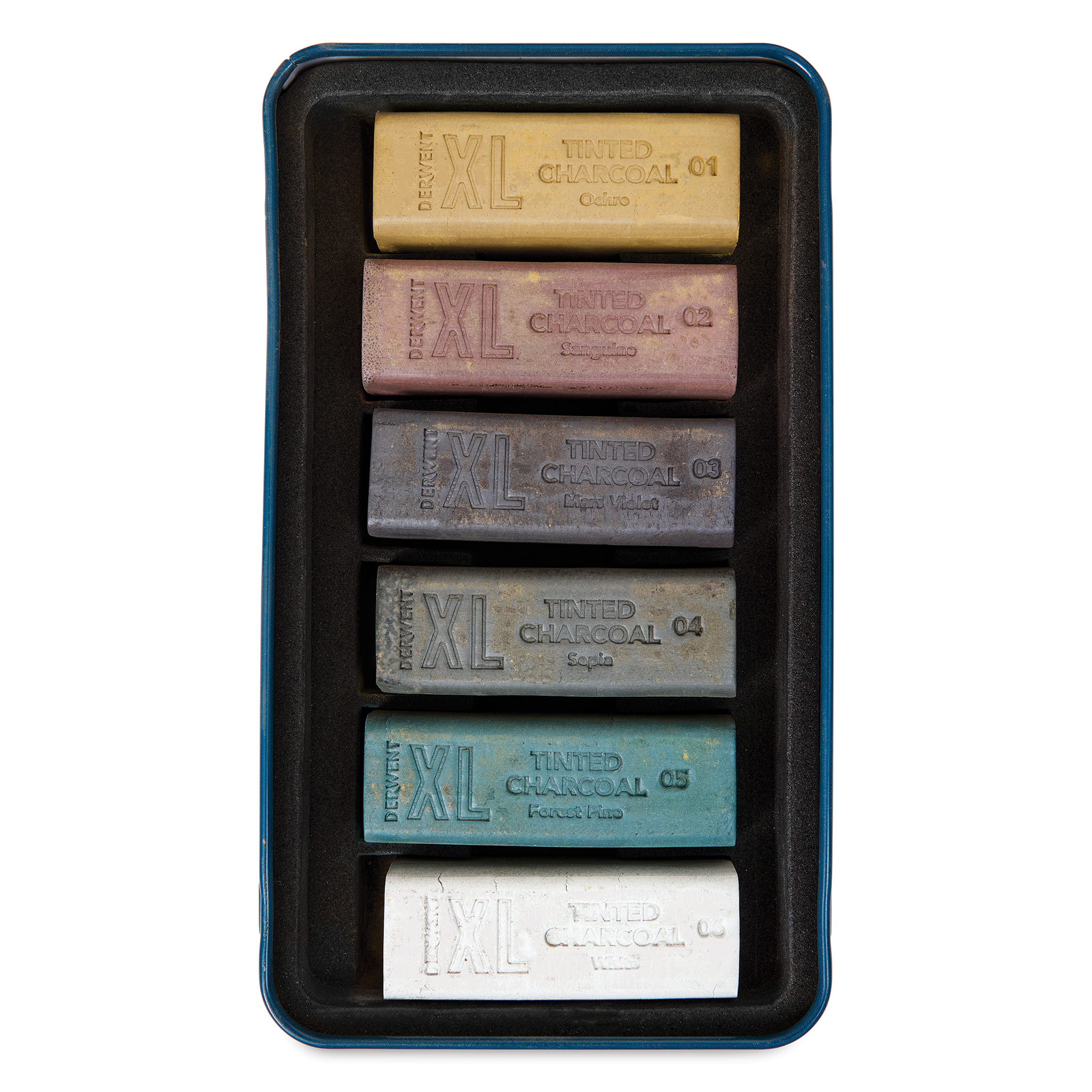 Derwent Gekleurd Houtskool XL Blocks 6st. - Afbeelding 1