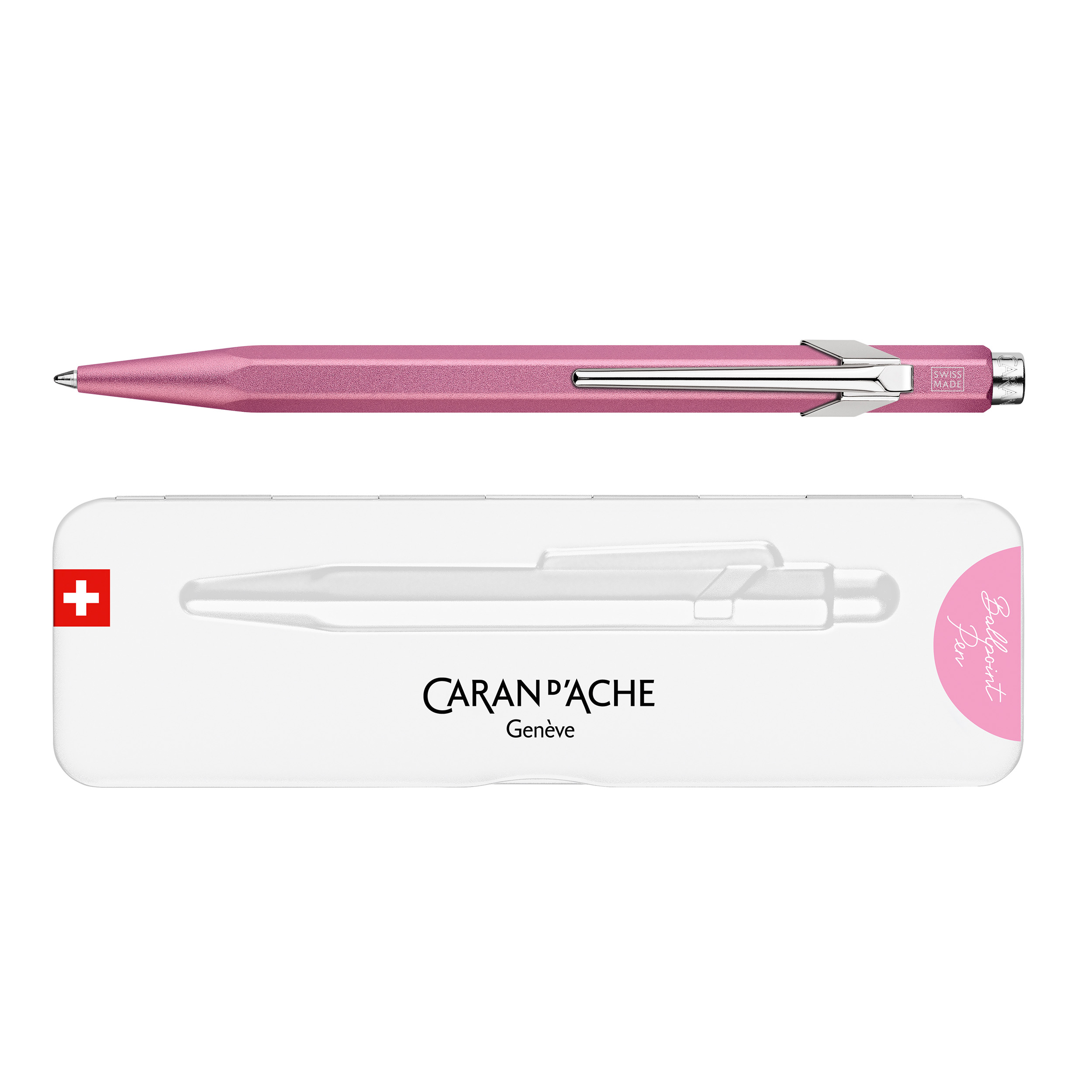 Caran d'Ache Balpen 849 Colormat-X Roze met etui