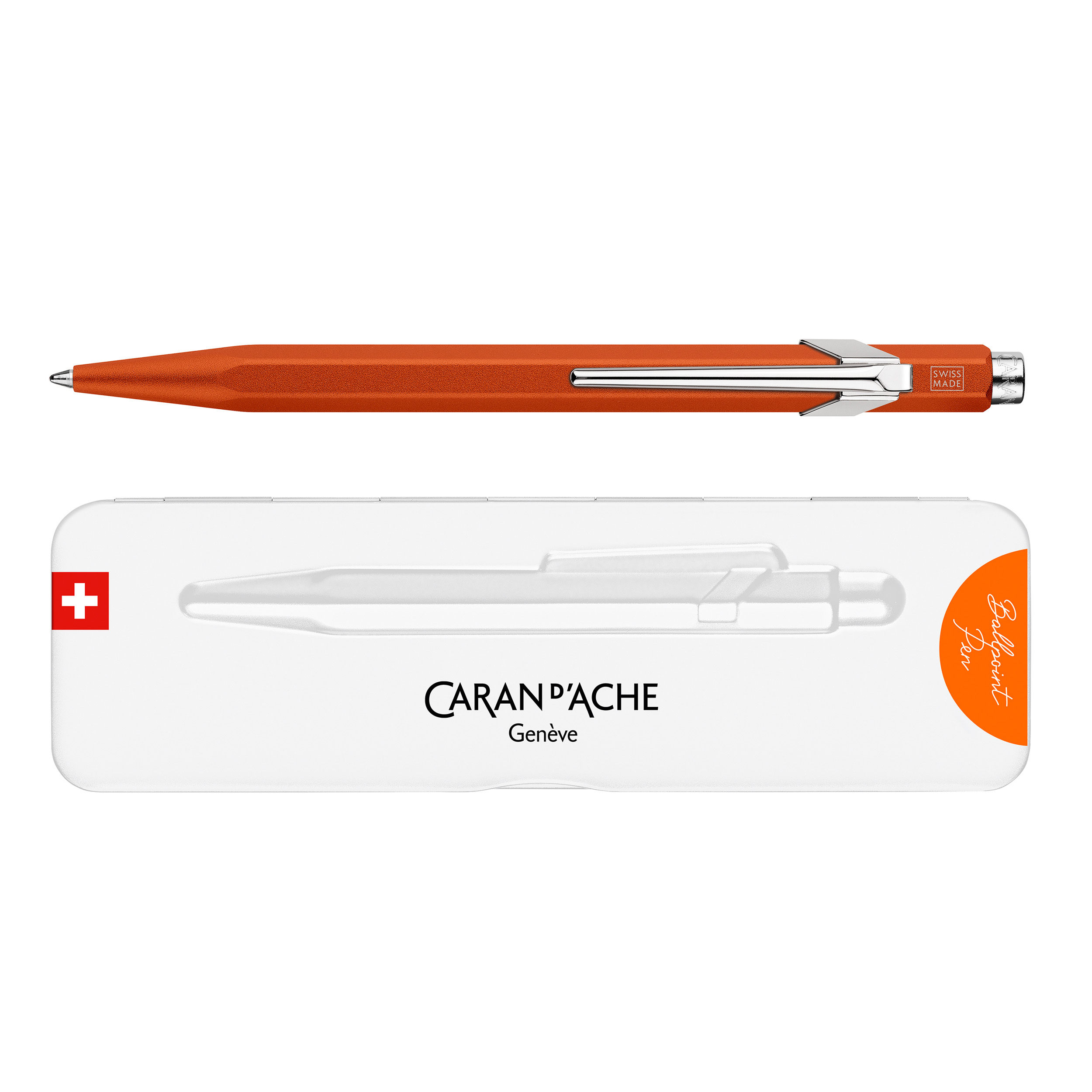 Caran d'Ache Balpen 849 Colormat-X Oranje met etui