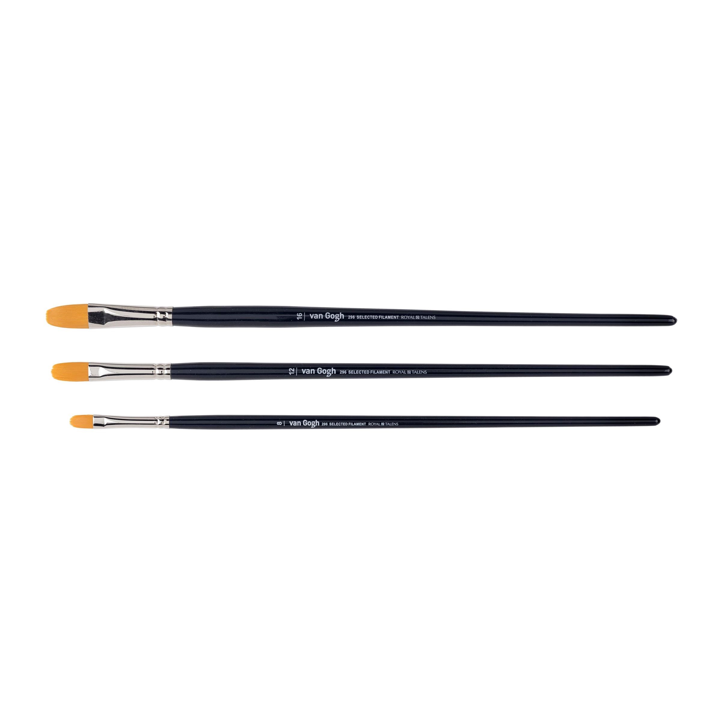 Van Gogh Penseel voor olie- en acrylverf, 3-delige set, serie 296 nr. 8-12-16 - Afbeelding 2