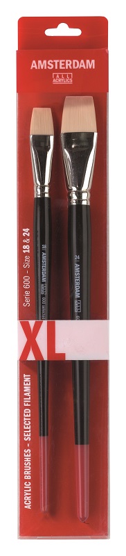 Amsterdam Penselenset Serie 600, XL (18-24) - Synthetisch Plat