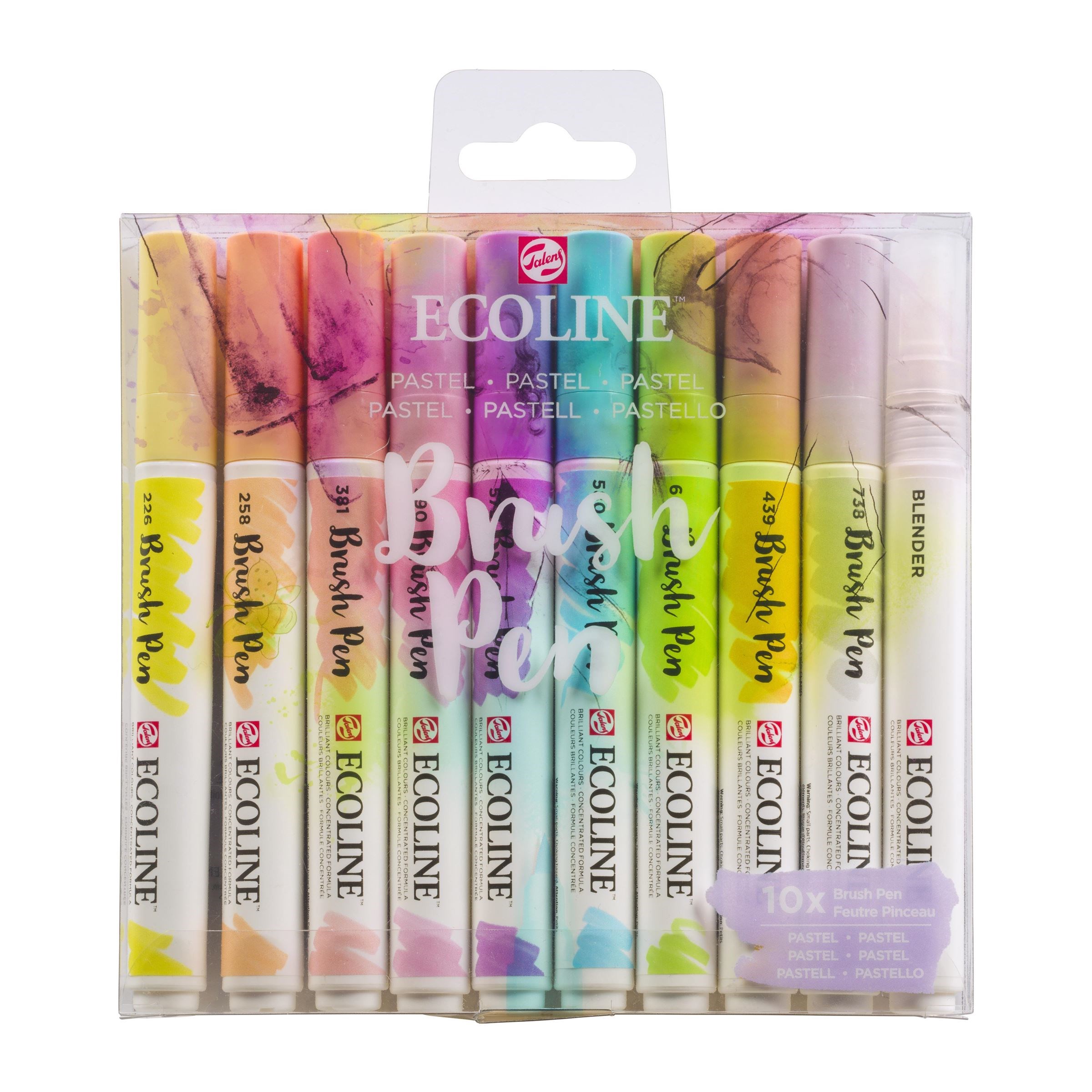 Ecoline Set van 10 Brush Pens - Pastel