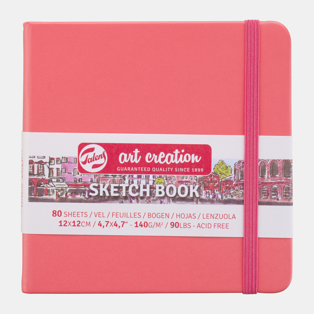 Talens Art Creation Schetsboek Koraalrood 12 x 12 cm 140 g 80 Vellen