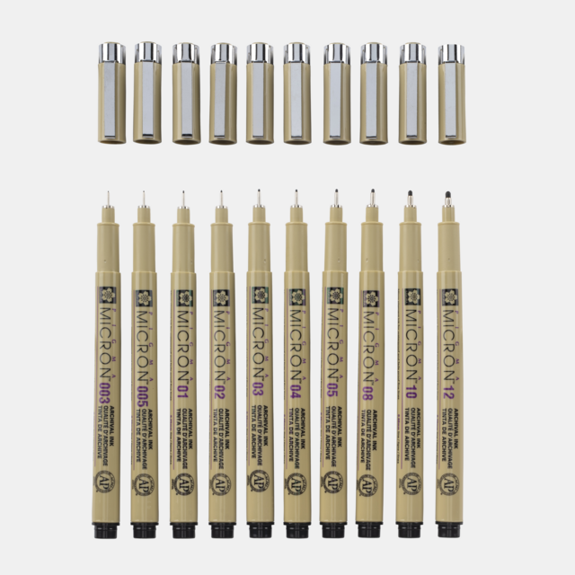 Sakura Pigma Micron Etui 10 fineliners Zwart - Afbeelding 2