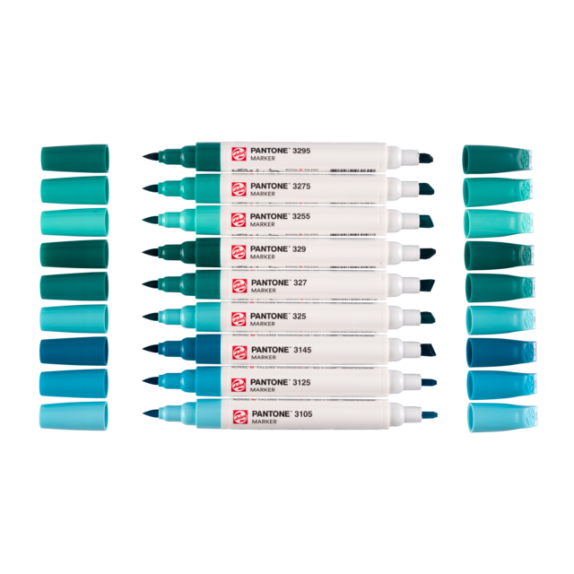 Talens | Pantone marker set x9 Blue Green - Afbeelding 2