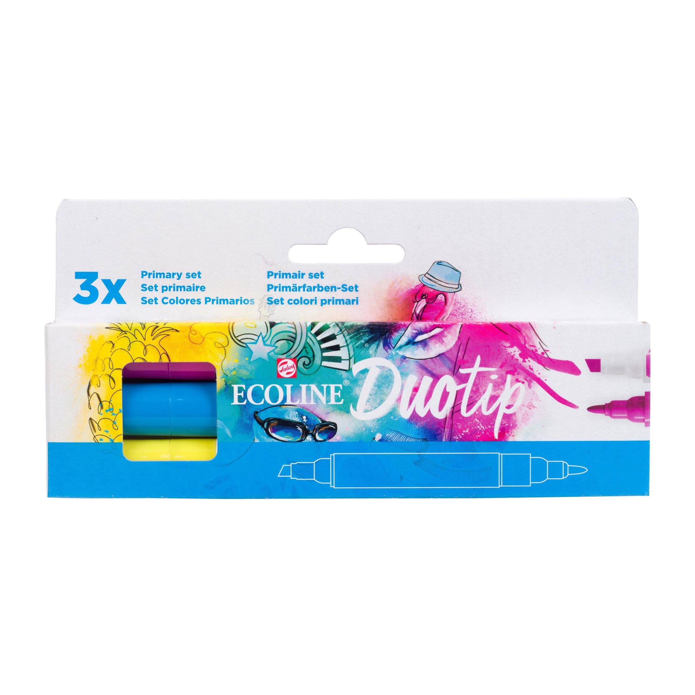 Duotip Ecoline markers primaire set | 3 kleuren - Afbeelding 3