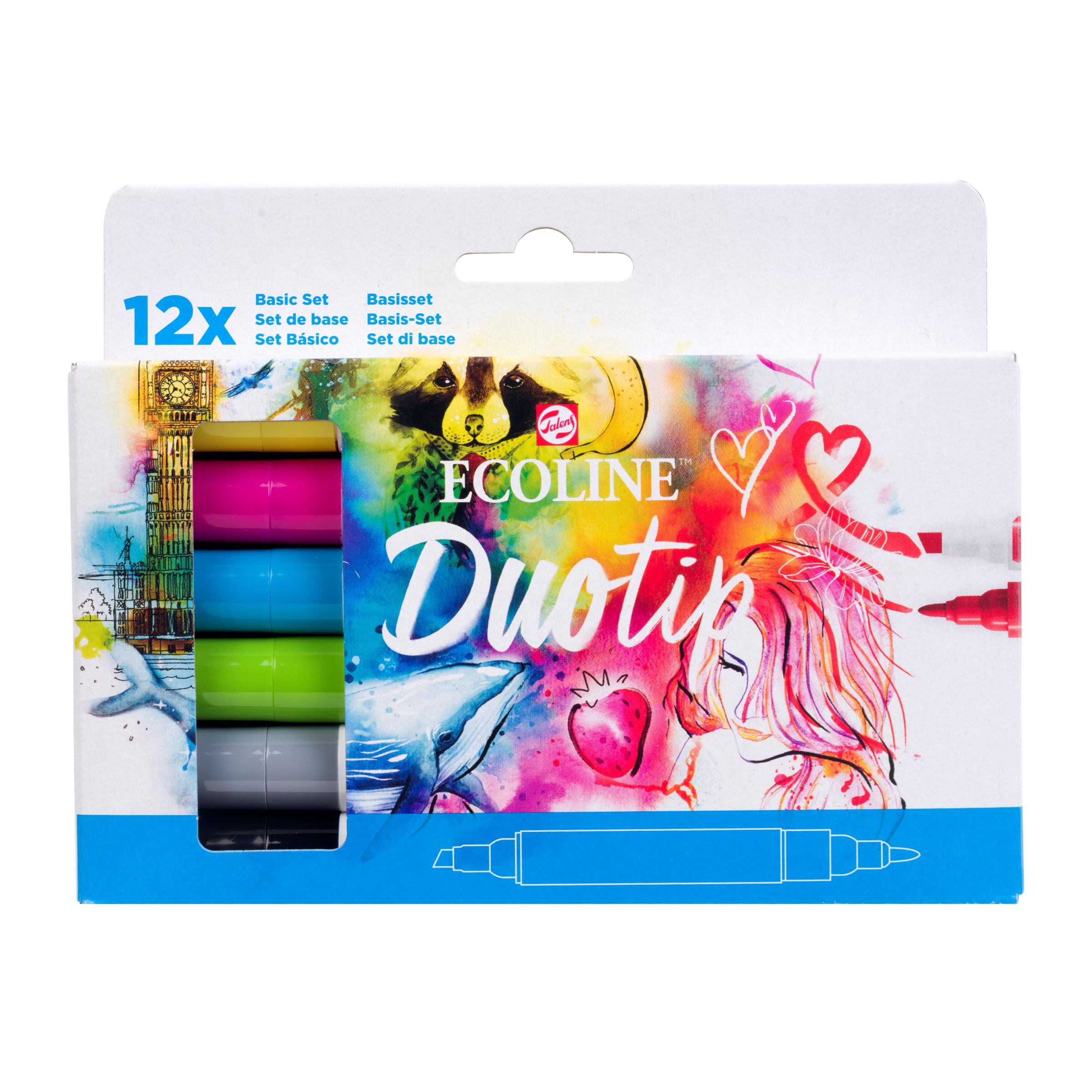 Duotip Ecoline markers basisset | 12 kleuren - Afbeelding 2