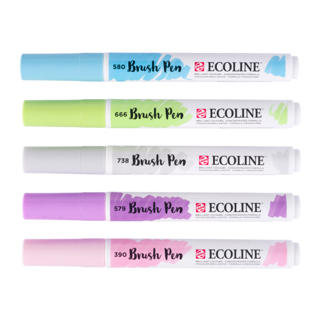 Ecoline Brushpen Set Pastel 5st. - Afbeelding 2
