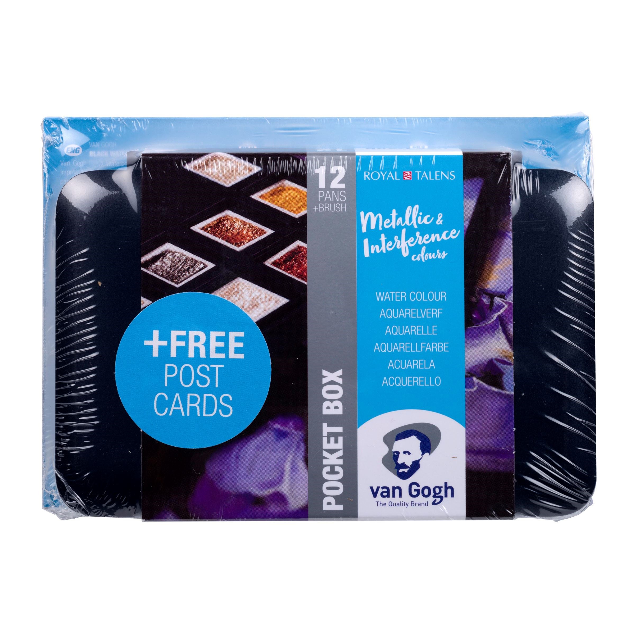 Aquarelverf pocket box Specialty + gratis postcards zwart - Afbeelding 1