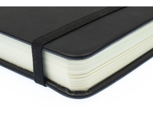 Schetsboek Kangaro A5 zwart 80 blad 140gr roomwit met elastiek en lint - Afbeelding 2