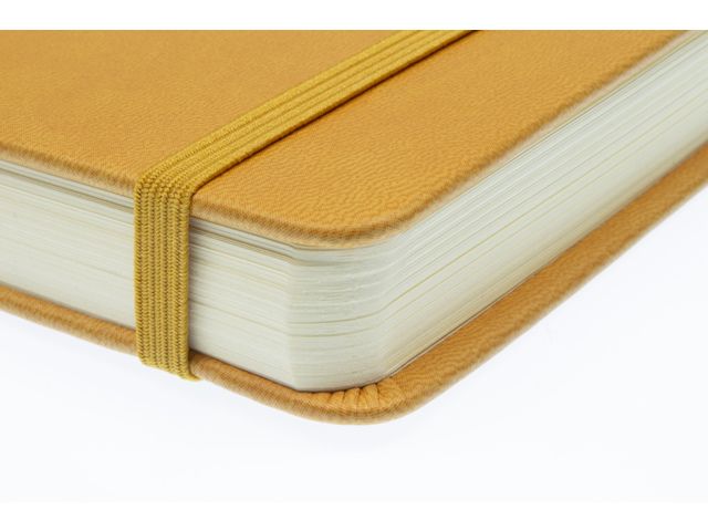 Schetsboek Kangaro A5 Okergeel 80 blad 140gr roomwit met elastiek en lint - Afbeelding 2
