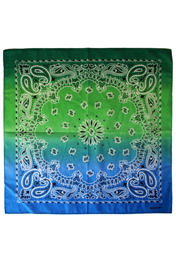 Zakdoek met kleurverloop groen/blau