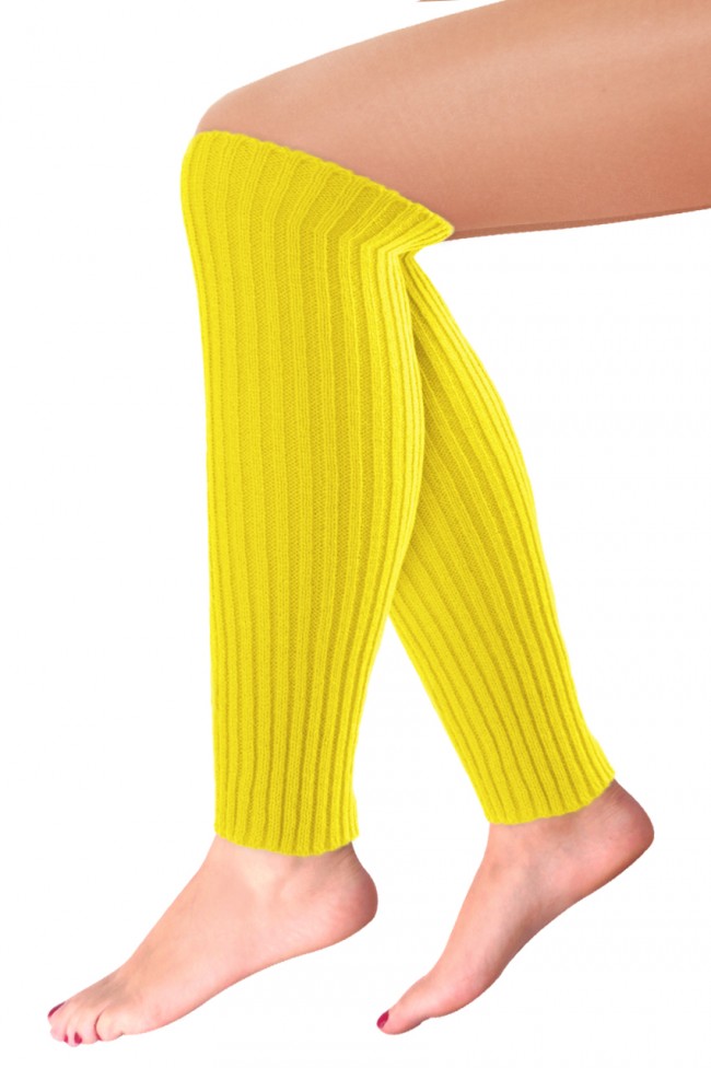 Beenwarmers basic neon geel
