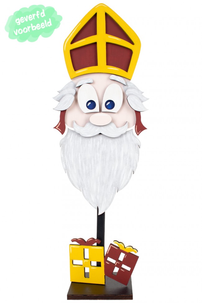 Sinterklaas hoofd hout - Afbeelding 2